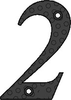 Μεταλλικός αριθμός "2" εποξικά βαμμένος μαύρο ματ ύψους 100 χιλιοστών - Κάντε κλικ στην εικόνα για να κλείσει